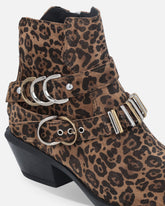 Cowboy boots with studs and animal print - | Pinko