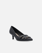 Low leather pumps with straps and studs - | Pinko
