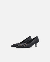 Low leather pumps with straps and studs - | Pinko