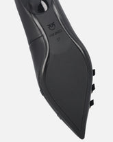 Low leather pumps with straps and studs - | Pinko