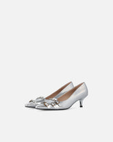 Flache Pumps aus Nappaleder mit Riemchen und Nieten - | Pinko