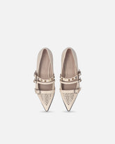 Pointed-toe leather ballerinas with studs - | Pinko