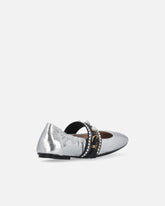 Ballerinas aus laminiertem Leder mit Schmuckband - | Pinko