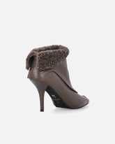 Booties with faux fur and metal toe - | Pinko