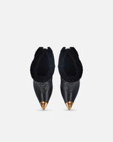 Booties with faux fur and metal toe - | Pinko