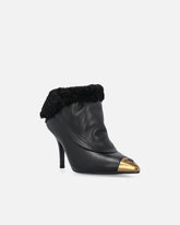 Booties with faux fur and metal toe - | Pinko