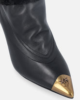 Booties with faux fur and metal toe - | Pinko