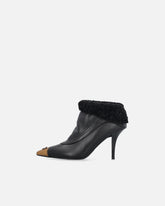 Booties with faux fur and metal toe - | Pinko