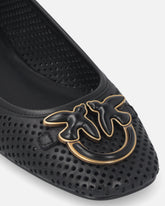 Perforated ballerinas with Love Birds logo - | Pinko