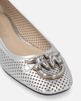Ballerinas mit Lochmuster aus laminiertem Nappaleder - | Pinko