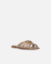 Leather slip-on sandals with Love Birds logo - | Pinko