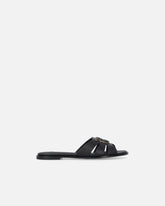 Leather slip-on sandals with Love Birds logo - | Pinko