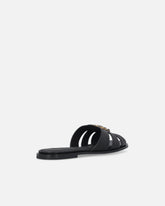 Leather slip-on sandals with Love Birds logo - | Pinko
