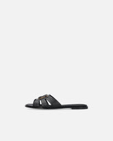 Leather slip-on sandals with Love Birds logo - | Pinko