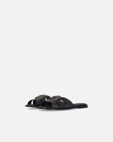 Leather slip-on sandals with Love Birds logo - | Pinko
