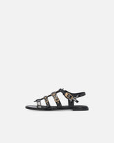 Flat sandals with straps and studs - | Pinko