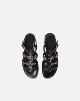 Flat sandals with straps and studs - | Pinko
