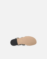 Flat leather sandals with python print and studs - | Pinko