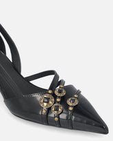 Pumps with straps and jewel studs - | Pinko