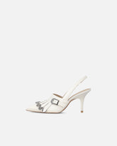 Leather slingbacks with saddlery-inspired details - | Pinko