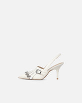 Leather slingbacks with saddlery-inspired details - | Pinko