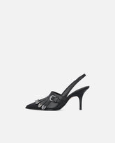 Leather slingbacks with saddlery-inspired details - | Pinko