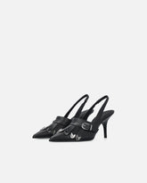 Leather slingbacks with saddlery-inspired details - | Pinko