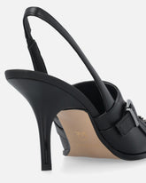 Leather slingbacks with saddlery-inspired details - | Pinko