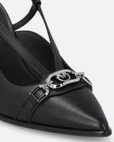 Sling-back pumps in nappa leather with straps and stiletto heel - | Pinko