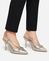 Laminated nappa slingbacks - | Pinko