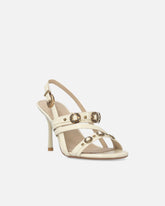 High slingback sandals with straps and studs - | Pinko