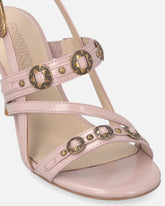 High slingback sandals with straps and studs - | Pinko