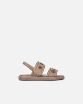 Padded nappa leather sandals with metallic details - | Pinko