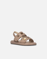 Gepolsterte Sandalen aus Nappaleder mit Metallic-Details - | Pinko