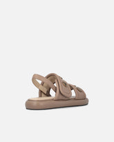 Gepolsterte Sandalen aus Nappaleder mit Metallic-Details - | Pinko