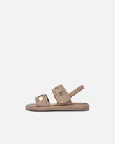 Gepolsterte Sandalen aus Nappaleder mit Metallic-Details - | Pinko