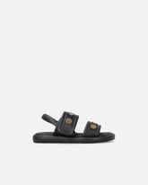 Padded nappa leather sandals with metallic details - | Pinko