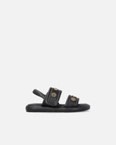 Gepolsterte Sandalen aus Nappaleder mit Metallic-Details - | Pinko