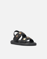 Padded nappa leather sandals with metallic details - | Pinko