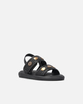 Gepolsterte Sandalen aus Nappaleder mit Metallic-Details - | Pinko
