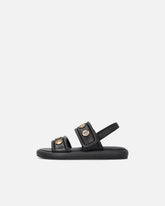 Gepolsterte Sandalen aus Nappaleder mit Metallic-Details - | Pinko