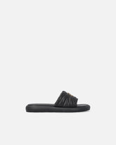 Perforated nappa leather slip-on sandals with Love Birds logo - | Pinko