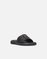 Perforated nappa leather slip-on sandals with Love Birds logo - | Pinko