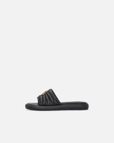 Perforated nappa leather slip-on sandals with Love Birds logo - | Pinko