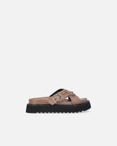 Slide-Sandaletten aus geflochtenem Nappaleder mit Metallringen - | Pinko