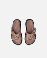 Slide-Sandaletten aus geflochtenem Nappaleder mit Metallringen - | Pinko