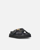 Woven nappa leather slip-on sandals with metallic rings - | Pinko