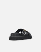 Woven nappa leather slip-on sandals with metallic rings - | Pinko