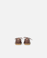 Leather moccasins with jewel details - | Pinko