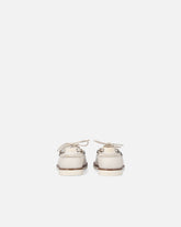 Leather moccasins with jewel details - | Pinko